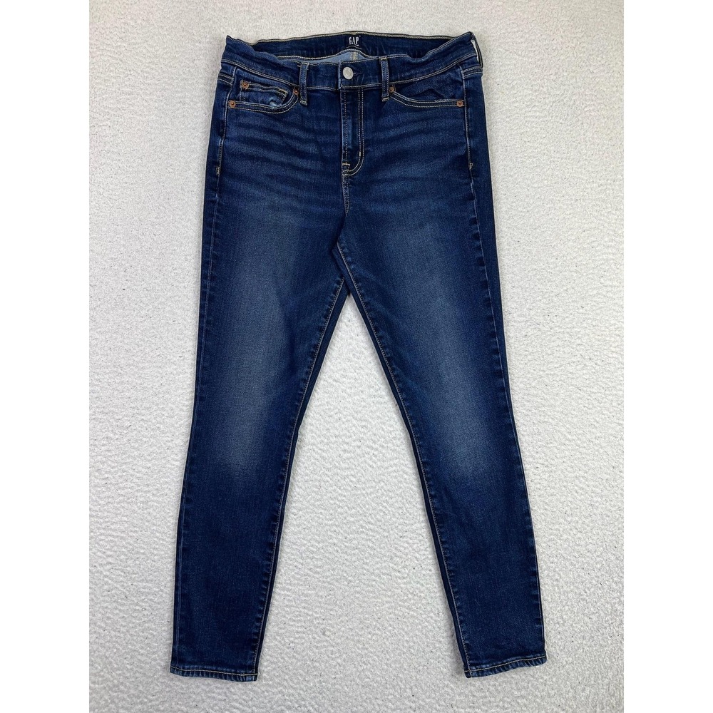 Gap Jeans Womens 10/30 Blue Medium Wash Mid‎ Rise Skinny Slim Stretch Denim